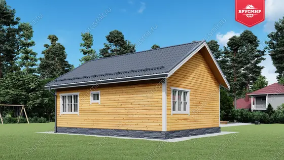 Проект дома из бруса ДБ №177, 48.4м², 1 эт., 3 комн. - фото 3
