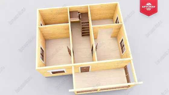 Полутораэтажный дом из бруса ДБ №9 - фото 5