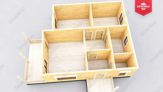 Одноэтажный дом из бруса ДБ №124 - фото 5