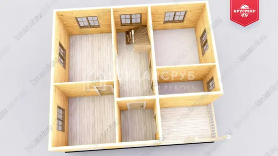 Проект дома из бруса ДБ №193, 78.8м², 1 эт. + манс., 4 комн. - фото 5