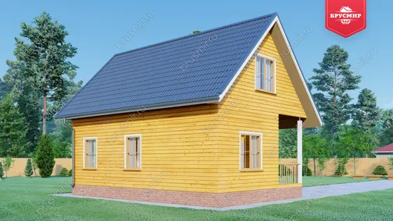 Дом из бруса с мансардой ДБ №14 - фото 4