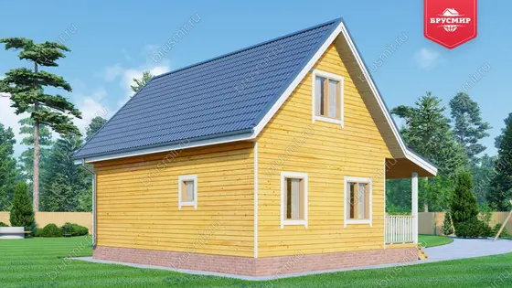 Дом из бруса с мансардой ДБ №113 - фото 4