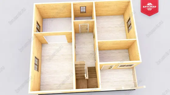 Проект дома из бруса ДБ №191, 116.9м², 1.5 эт., 6 комн. - фото 5