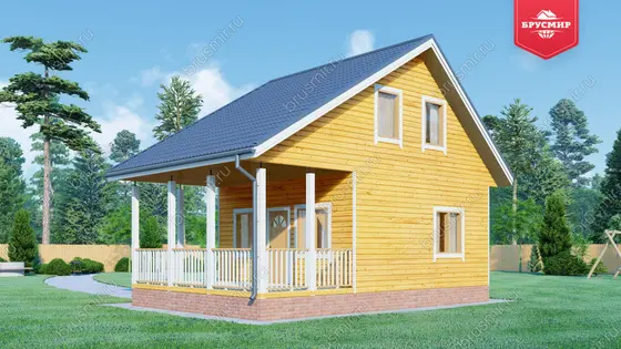 Дом из бруса мансардой ДБ №59 - фото 2