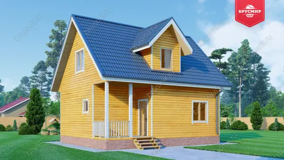 Дом из бруса с мансардой ДБ №103