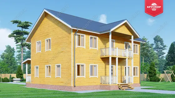 Двухэтажный дом из бруса ДБ №104 - фото 4