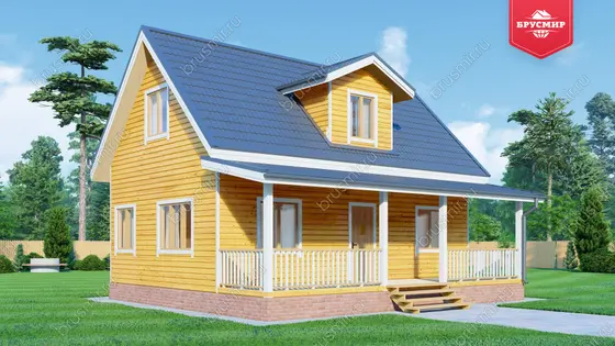 Дом из бруса с мансардой ДБ №122 - фото 4