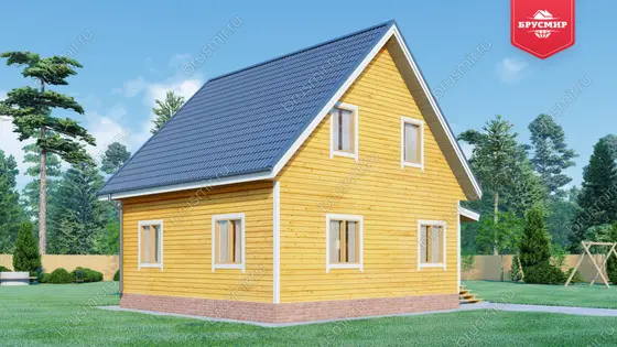 Дом из бруса с мансардой ДБ №40 - фото 4