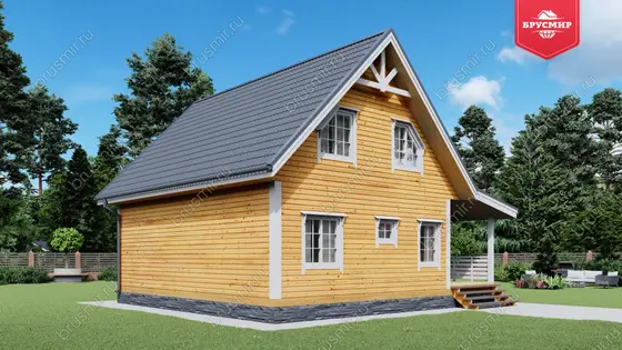 Дом из бруса с мансардой ДБ №6 - фото 4