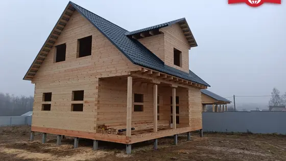 Строительство дома из бруса 8х9 м. Московская область, Чеховский городской округ, село Шарапово