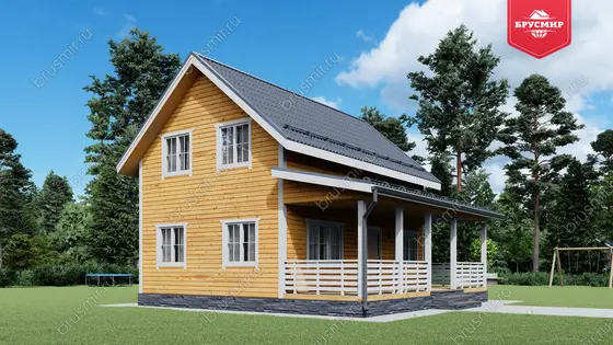 Проект дома из бруса ДБ №187, 92.5м², 1.5 эт., 5 комн. - фото 4