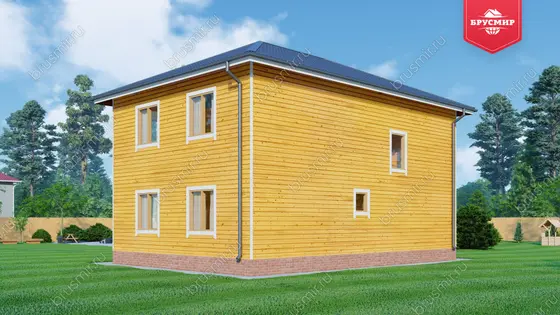 Двухэтажный дом из бруса ДБ №168 - фото 3