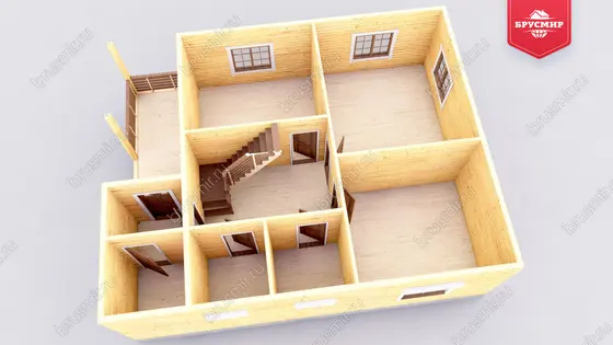 Полутораэтажный дом из бруса ДБ №8 - фото 5