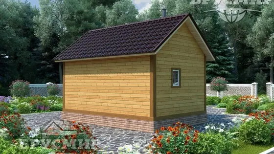 Проект бани из бруса 5х5,5м №8 - фото 3