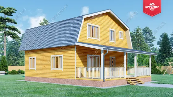 Дом из бруса с мансардой ДБ №54 - фото 4