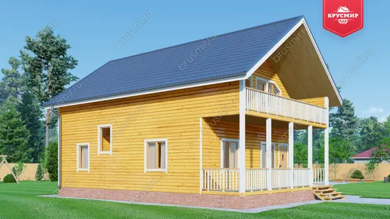 Полутораэтажный дом из бруса ДБ №98 - фото 4