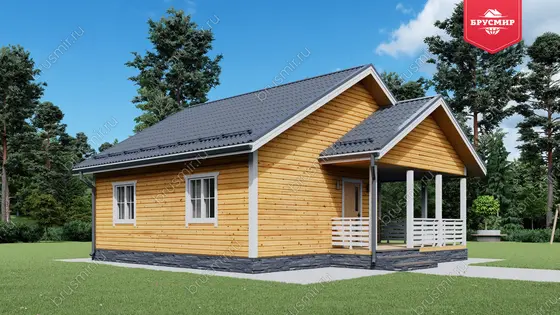 Проект дома из бруса ДБ №176, 56.5м², 1 эт., 3 комн. - фото 4