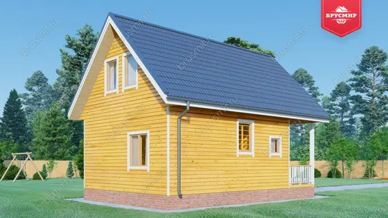 Дом из бруса с мансардой ДБ №65 - фото 3