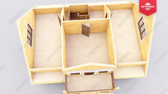 Дом из бруса с мансардой ДБ №52 - фото 6