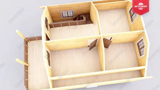 Дом из бруса с мансардой ДБ №32 - фото 6