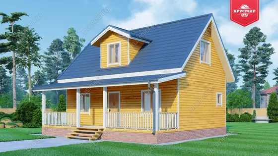 Дом из бруса с мансардой ДБ №122