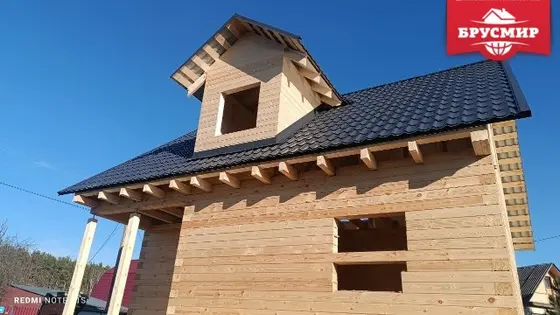 Строительство дома из бруса 7х8.5 м