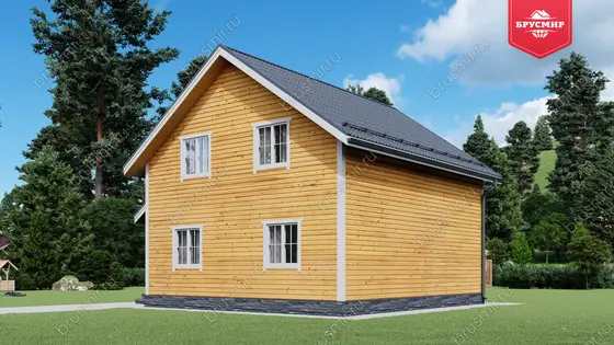 Проект дома из бруса ДБ №180, 137м², 1.5 эт., 5 комн. - фото 1