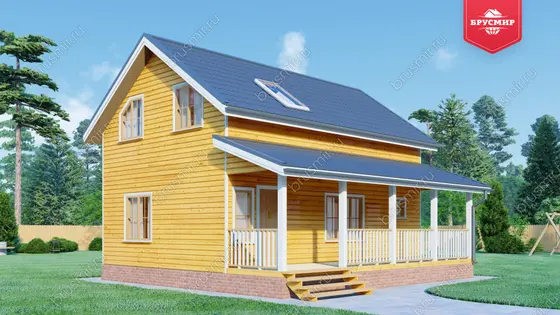 Полутораэтажный дом из бруса ДБ №24