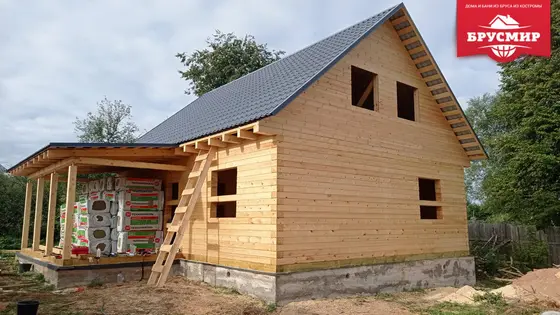 Строительство дома 8х10м из профилированного бруса 145х195мм