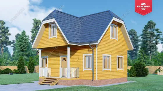 Дом из бруса с мансардой ДБ №53