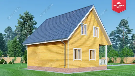 Дом из бруса с мансардой ДБ №119 - фото 3