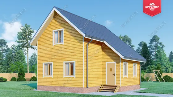 Полутораэтажный дом из бруса ДБ №70