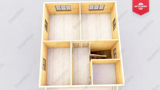 Проект дома из бруса ДБ №178, 121.2м², 2 эт., 5 комн. - фото 6