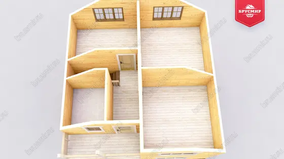 Проект дома из бруса ДБ №188, 88.5м², 1.5 эт., 5 комн. - фото 6