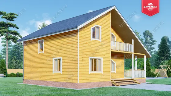 Полутораэтажный дом из бруса ДБ №133 - фото 4
