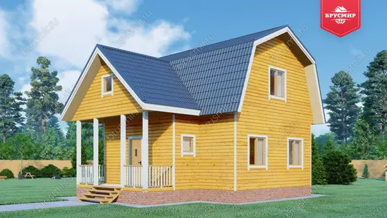 Дом из бруса с мансардой ДБ №66 - фото 2