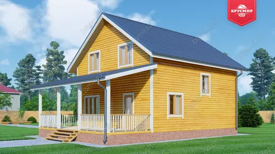 Полутораэтажный дом из бруса ДБ №99 - фото 2