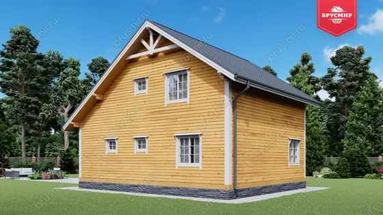 Полутораэтажный дом из бруса ДБ №8 - фото 3