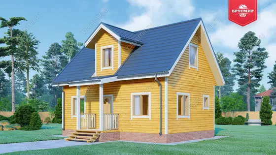 Дом из бруса с мансардой ДБ №47