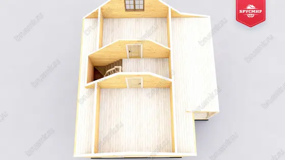 Проект дома из бруса ДБ №190, 89.2м², 1 эт. + манс., 4 комн. - фото 6