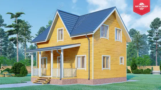 Полутораэтажный дом из бруса ДБ №51