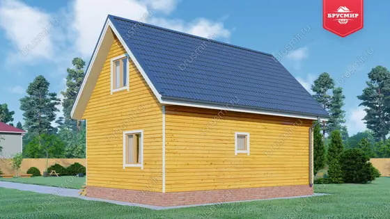 Дом из бруса с мансардой ДБ №57 - фото 2