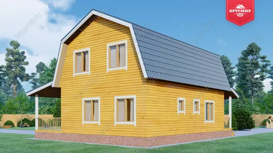 Дом из бруса с мансардой ДБ №86 - фото 2