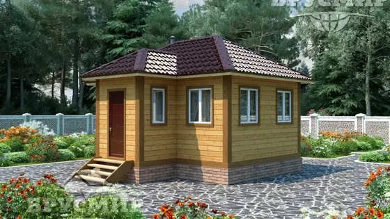 Проект бани из бруса 6х5,5м №7