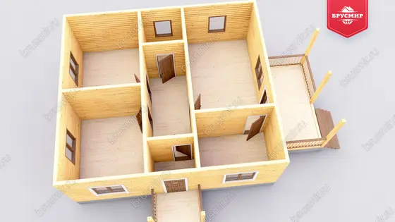 Проект дома из бруса ДБ №196, 65м², 1 эт. - фото 5
