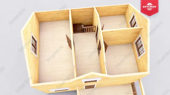 Полутораэтажный дом из бруса ДБ №9 - фото 6