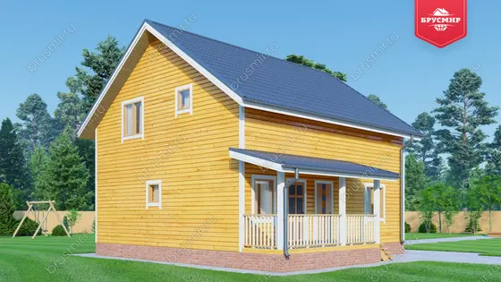 Полутораэтажный дом из бруса ДБ №105 - фото 3