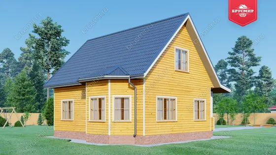 Дом из бруса с мансардой ДБ №19 - фото 3