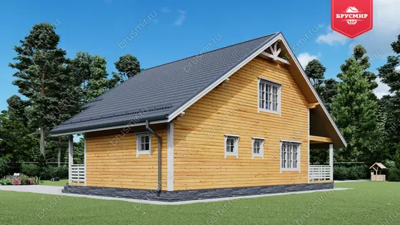 Полутораэтажный дом из бруса ДБ №89 - фото 3