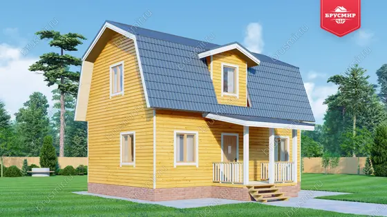 Дом из бруса с мансардой ДБ №91 - фото 4